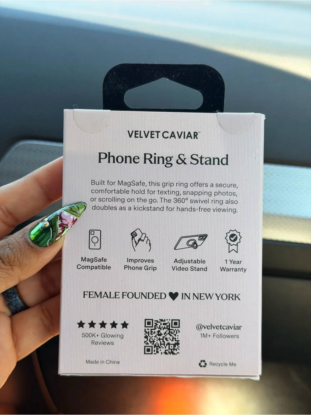 Velvet Caviar Rose Gold & Black MagSafe Phone Ring Stand
